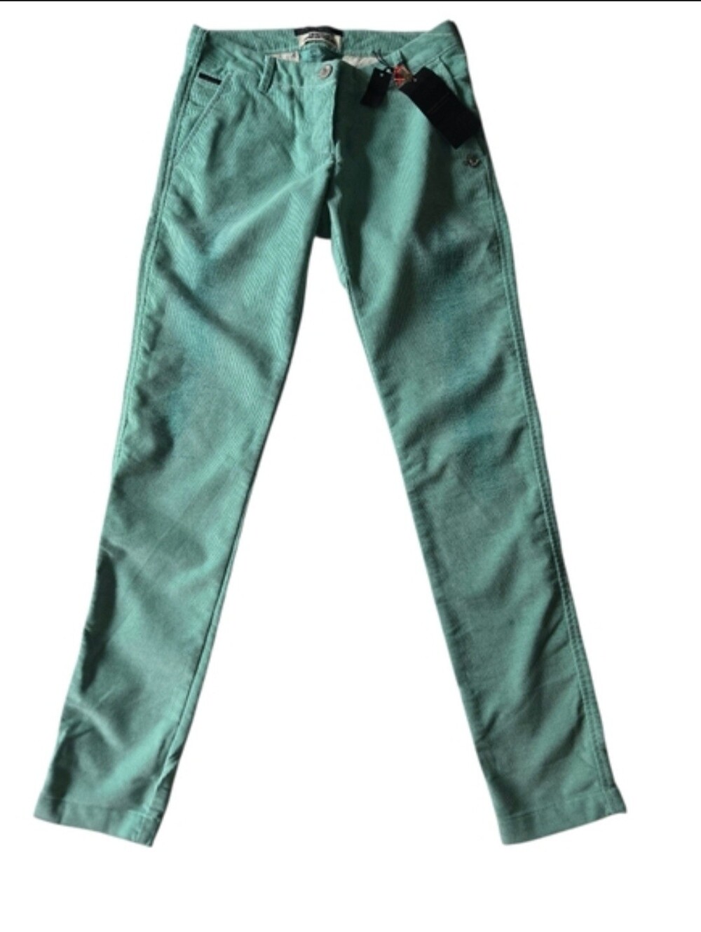 NWT Maison Scotch Mint Green Corduroy Skinny Pants 26 Scotch & Soda Button Fly